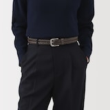 ベジタブルタンニンレザー　手編みベルト　中幅