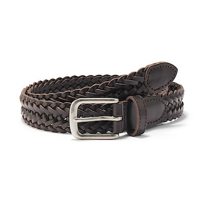 ベジタブルタンニンレザー　手編みベルト　中幅