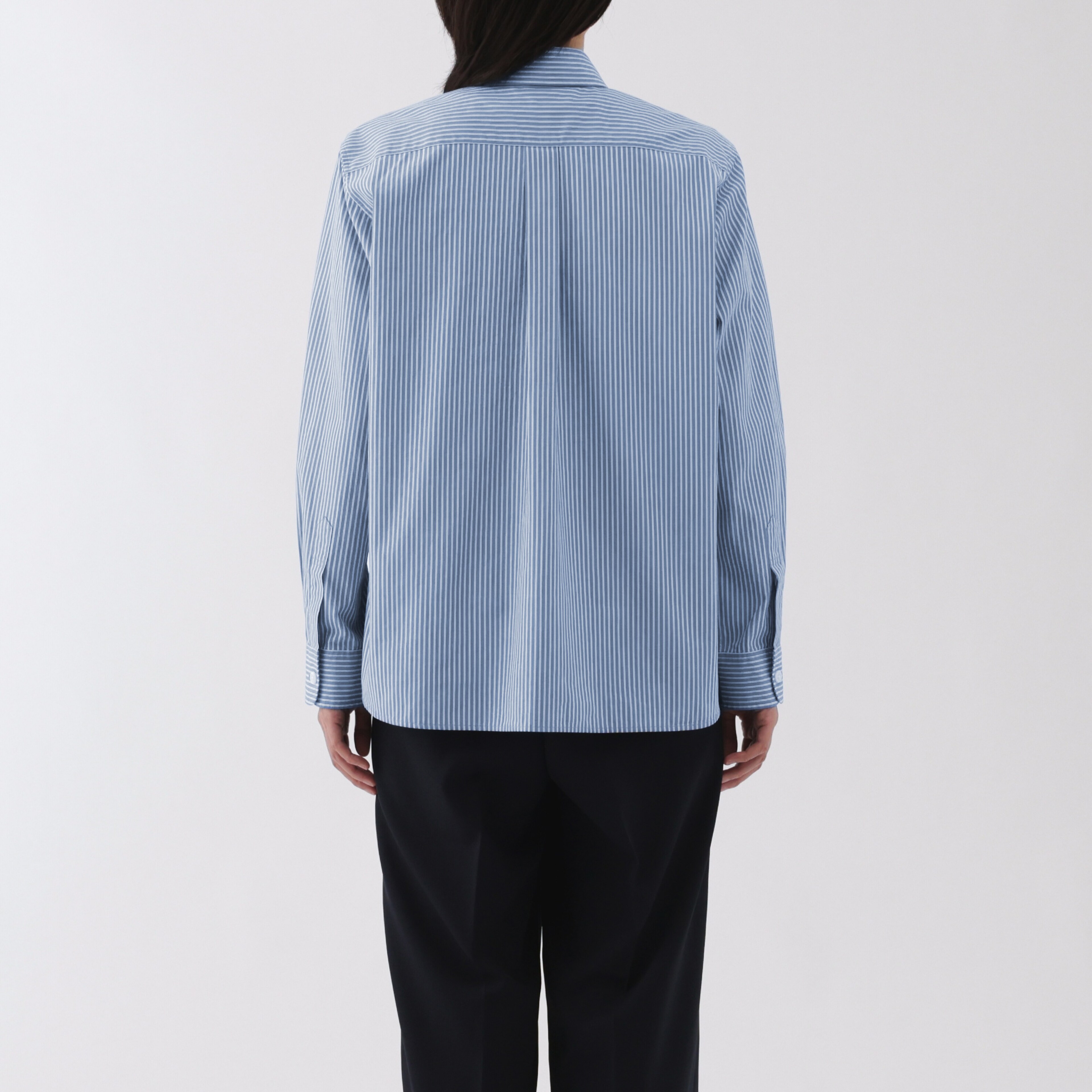 婦人　洗いざらし　ブロードレギュラーカラー長袖シャツ