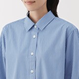 婦人　洗いざらし　ブロードレギュラーカラー長袖シャツ