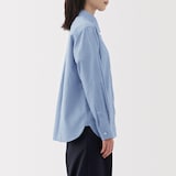 婦人　洗いざらし　ブロードレギュラーカラー長袖シャツ