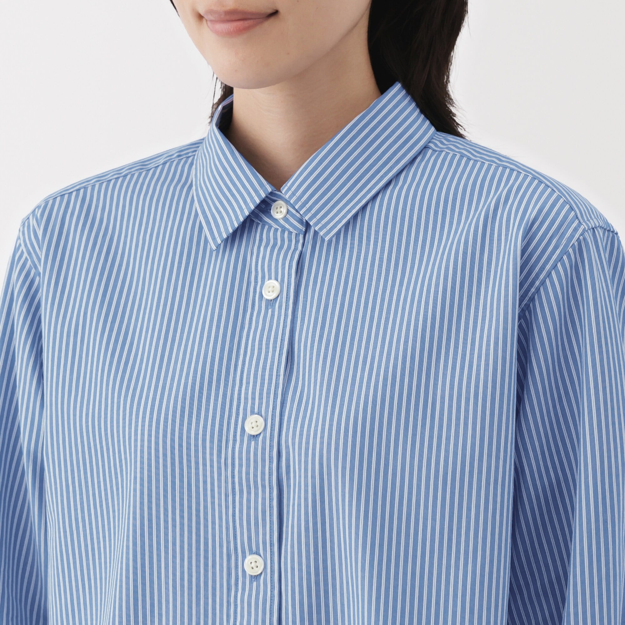 婦人 洗いざらし ブロードレギュラーカラー長袖シャツ | 無印良品