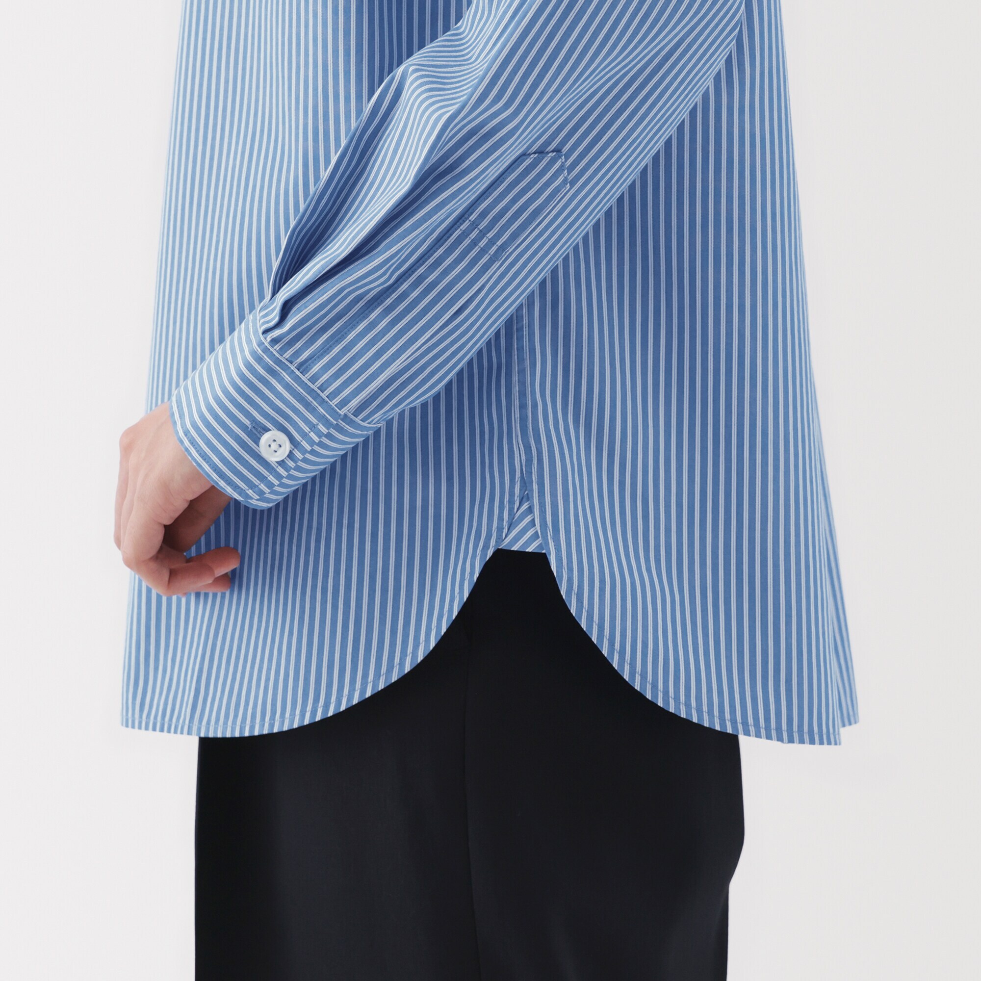 婦人　洗いざらし　ブロードレギュラーカラー長袖シャツ