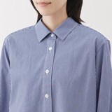 婦人　洗いざらし　ブロードレギュラーカラー長袖シャツ