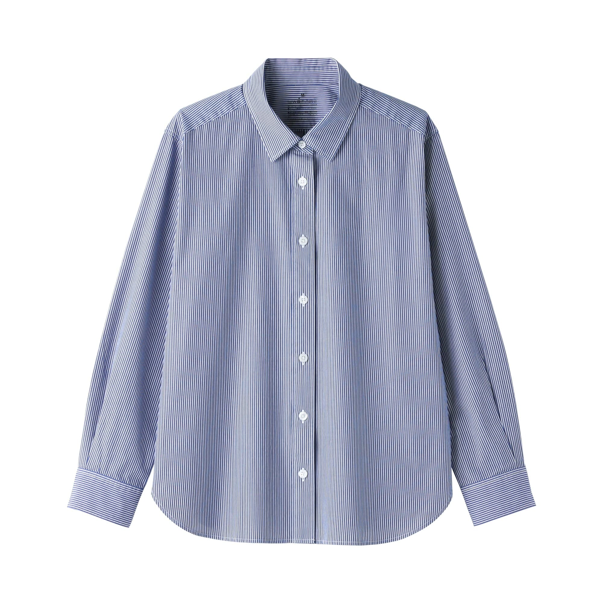 婦人　洗いざらし　ブロードレギュラーカラー長袖シャツ