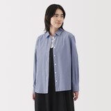 婦人　洗いざらし　ブロードレギュラーカラー長袖シャツ