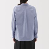 婦人　洗いざらし　ブロードレギュラーカラー長袖シャツ