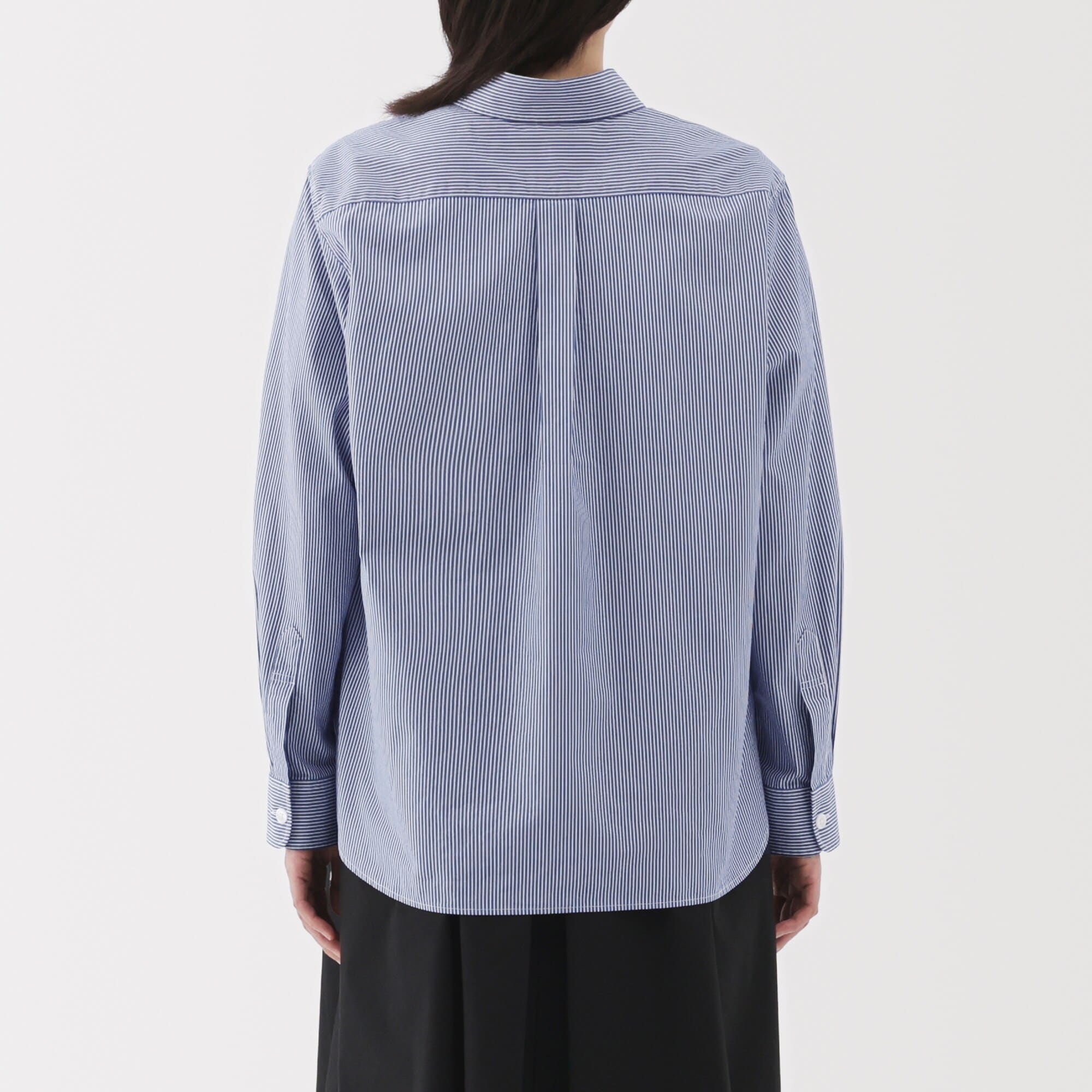 婦人　洗いざらし　ブロードレギュラーカラー長袖シャツ