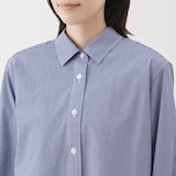 婦人　洗いざらし　ブロードレギュラーカラー長袖シャツ