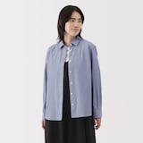 婦人　洗いざらし　ブロードレギュラーカラー長袖シャツ