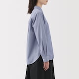 婦人　洗いざらし　ブロードレギュラーカラー長袖シャツ