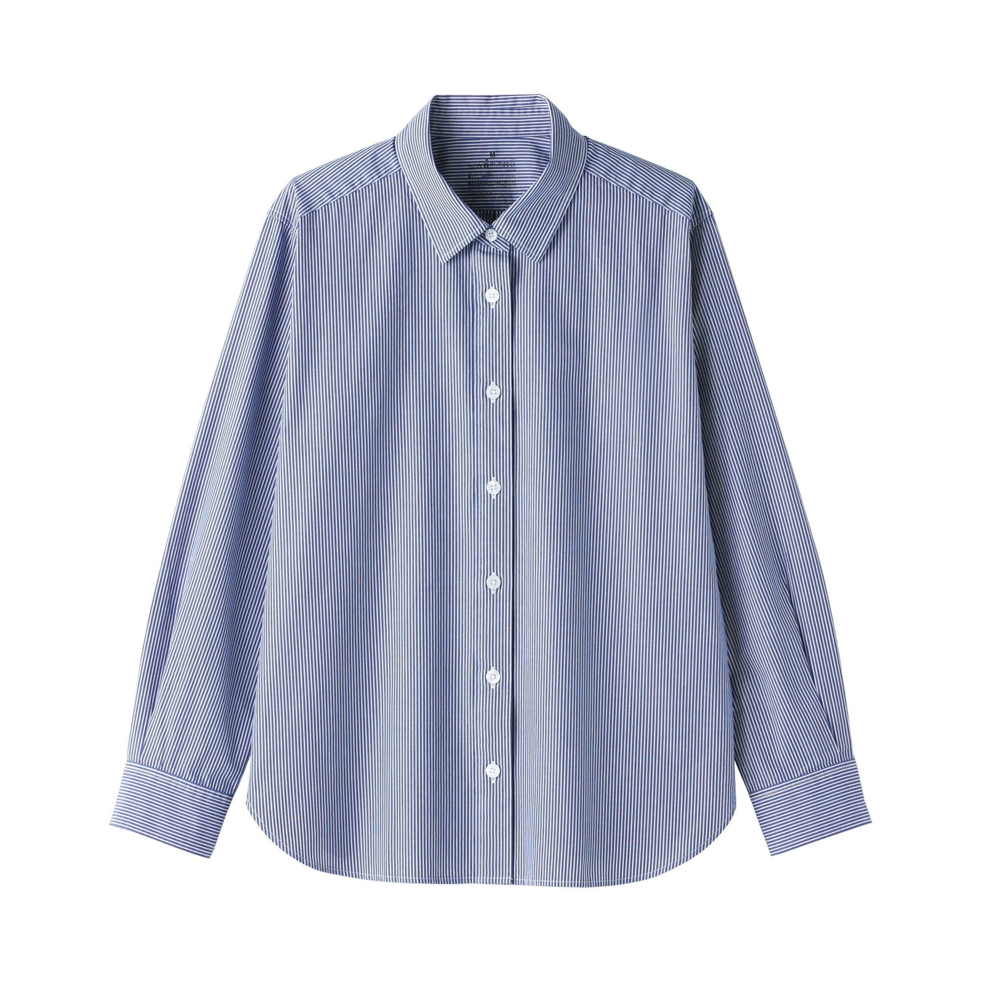 婦人　洗いざらし　ブロードレギュラーカラー長袖シャツ