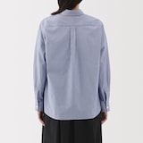 婦人　洗いざらし　ブロードレギュラーカラー長袖シャツ