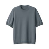 紳士　ＵＶカットヘンプ混クルーネック半袖セーター