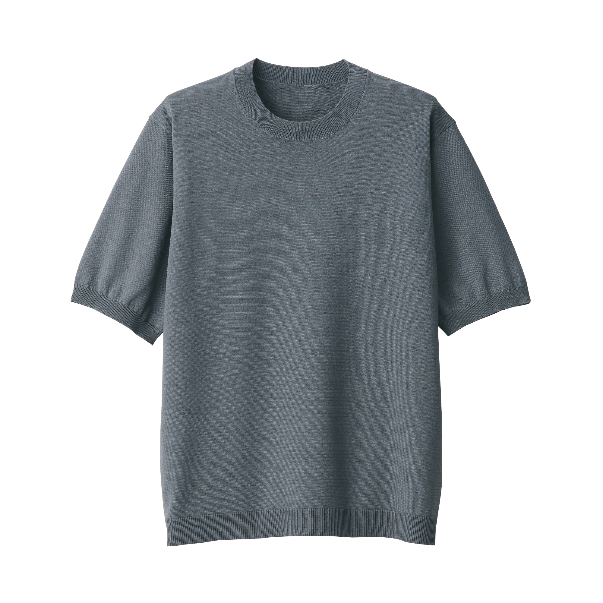 紳士　ＵＶカットヘンプ混クルーネック半袖セーター