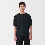 紳士　ＵＶカットヘンプ混クルーネック半袖セーター