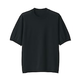 紳士　ＵＶカットヘンプ混クルーネック半袖セーター