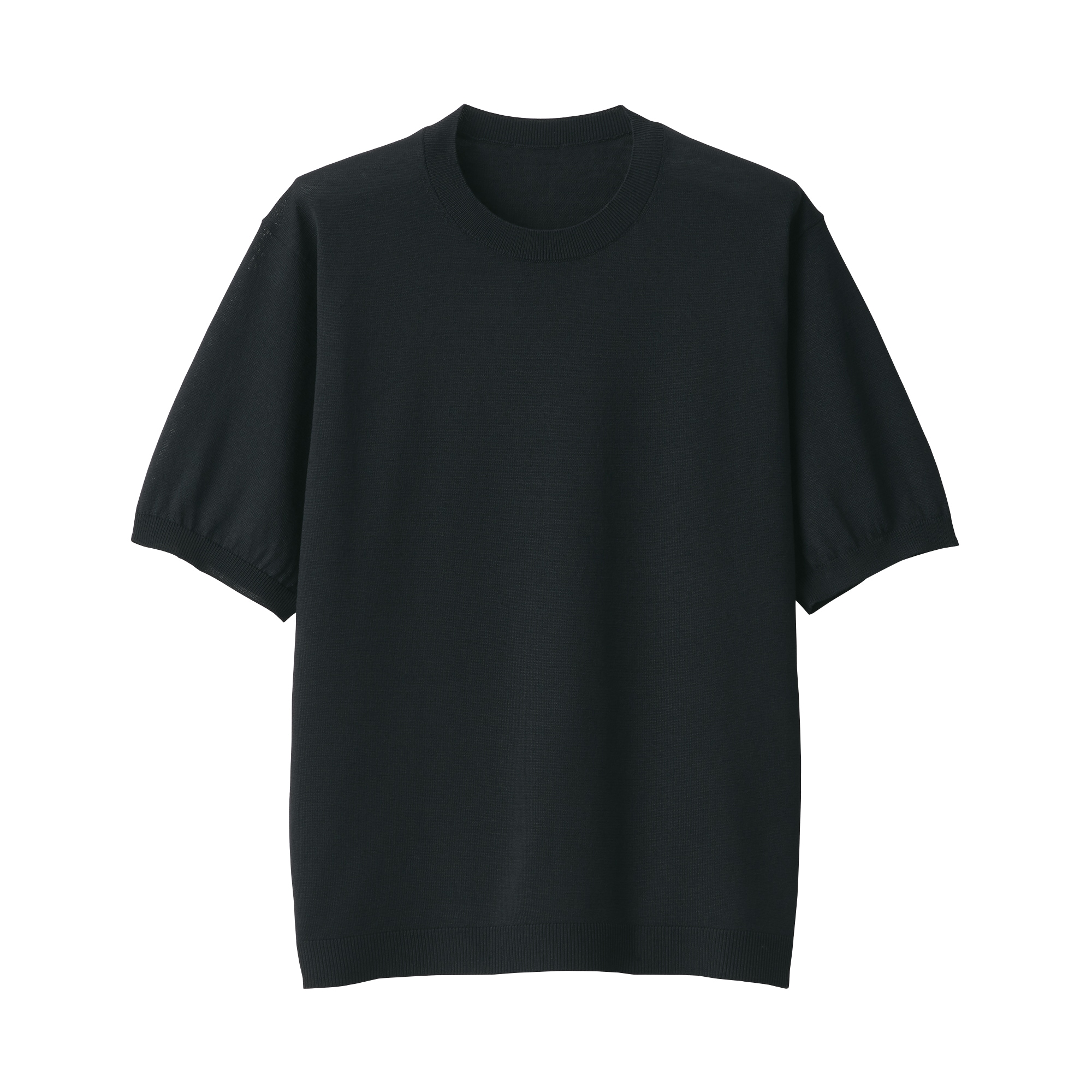 紳士　ＵＶカットヘンプ混クルーネック半袖セーター