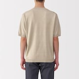 紳士　ＵＶカットヘンプ混クルーネック半袖セーター