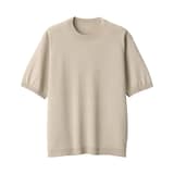 紳士　ＵＶカットヘンプ混クルーネック半袖セーター