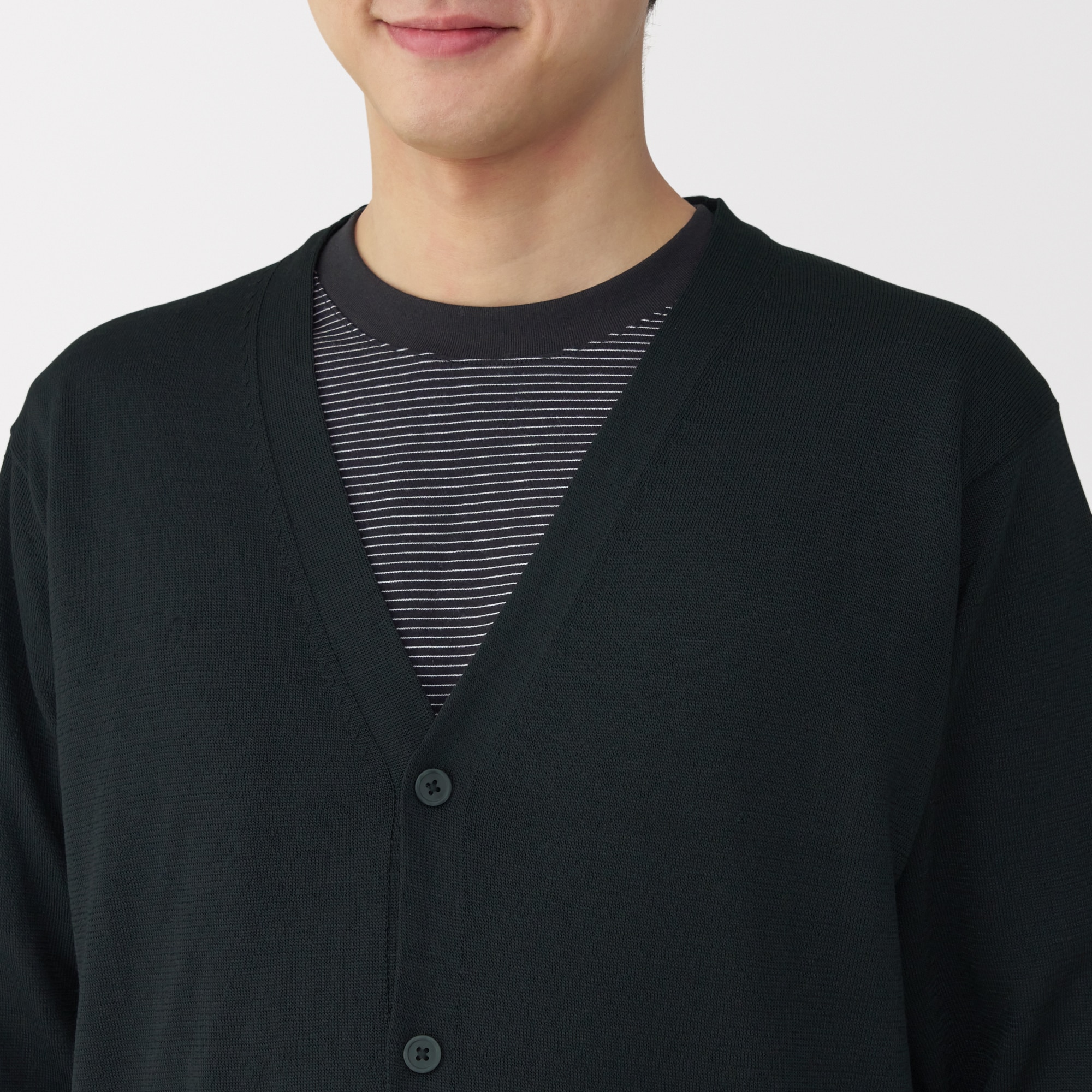 紳士 UVカットヘンプ混Vネックカーディガン | 無印良品