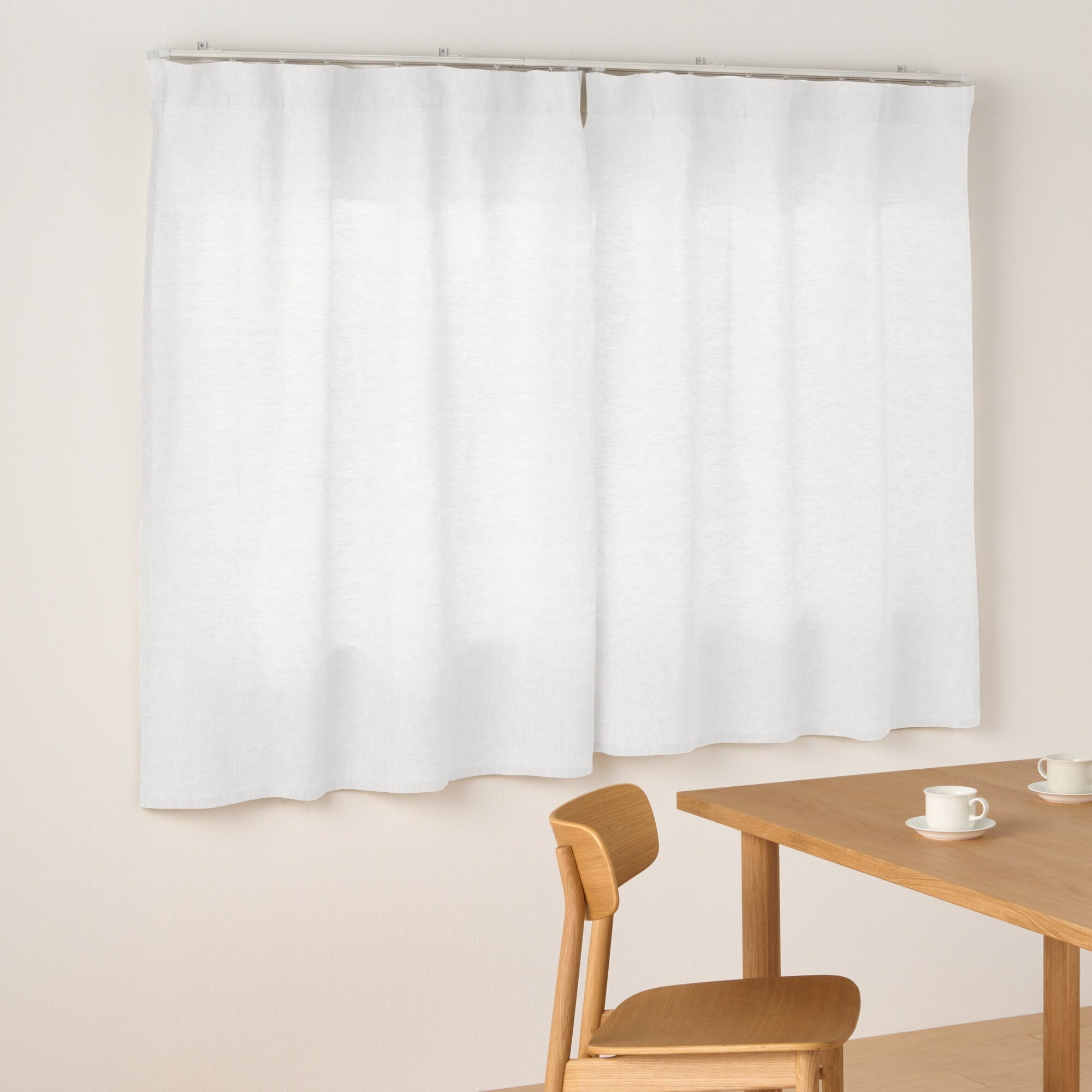 麻平織ノンプリーツカーテン