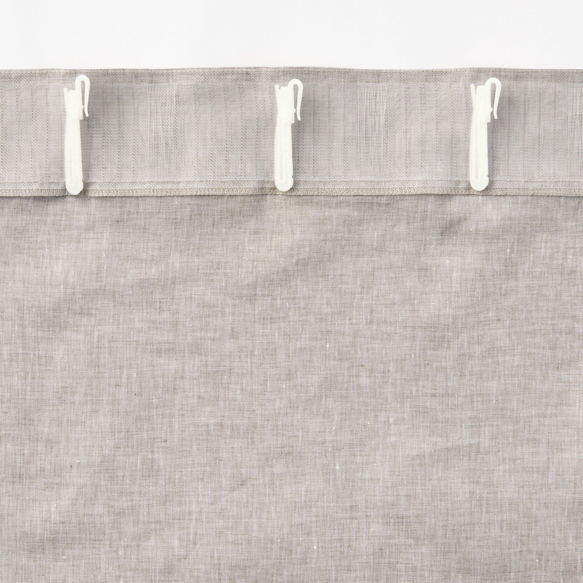 麻平織ノンプリーツカーテン