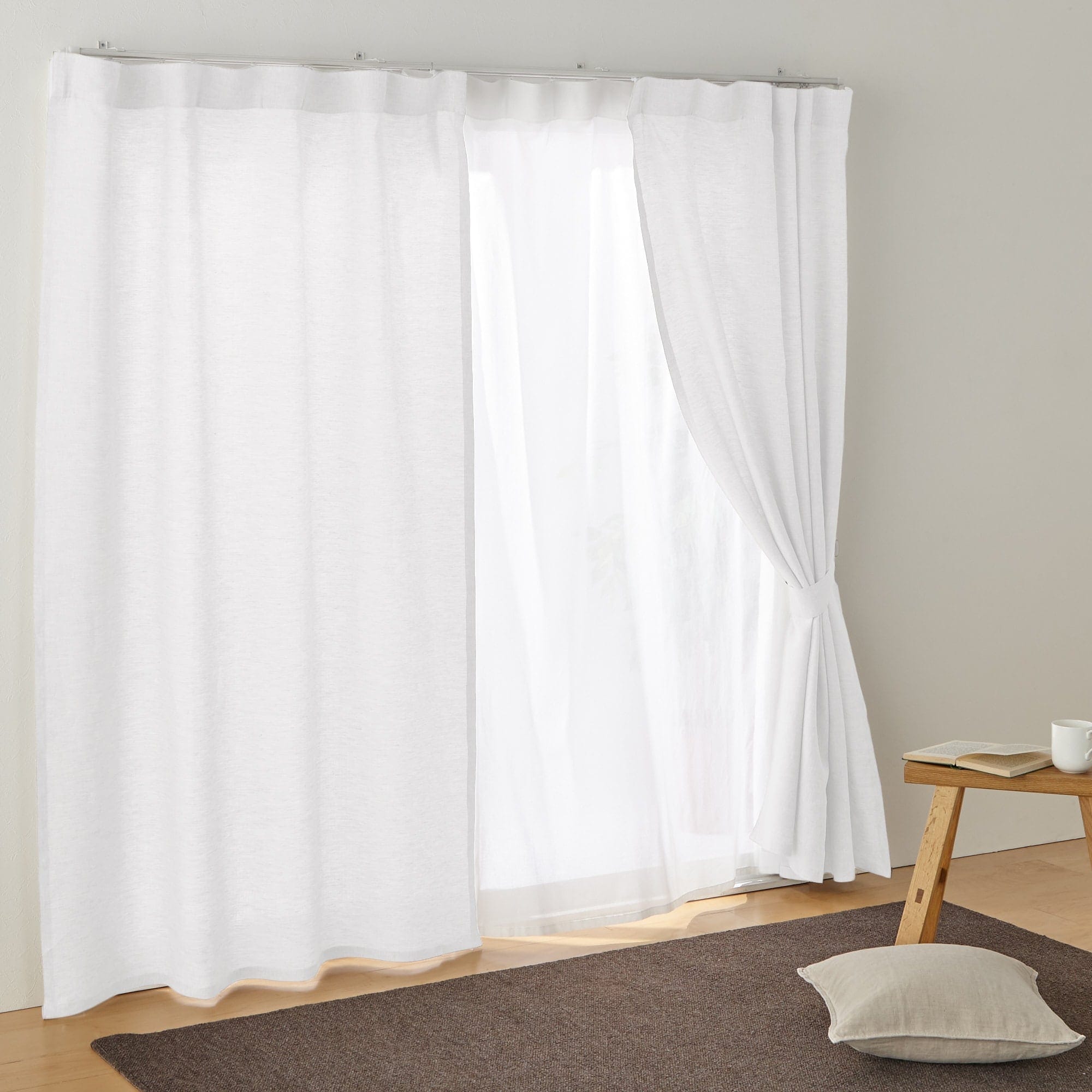 麻平織ノンプリーツカーテン | 無印良品