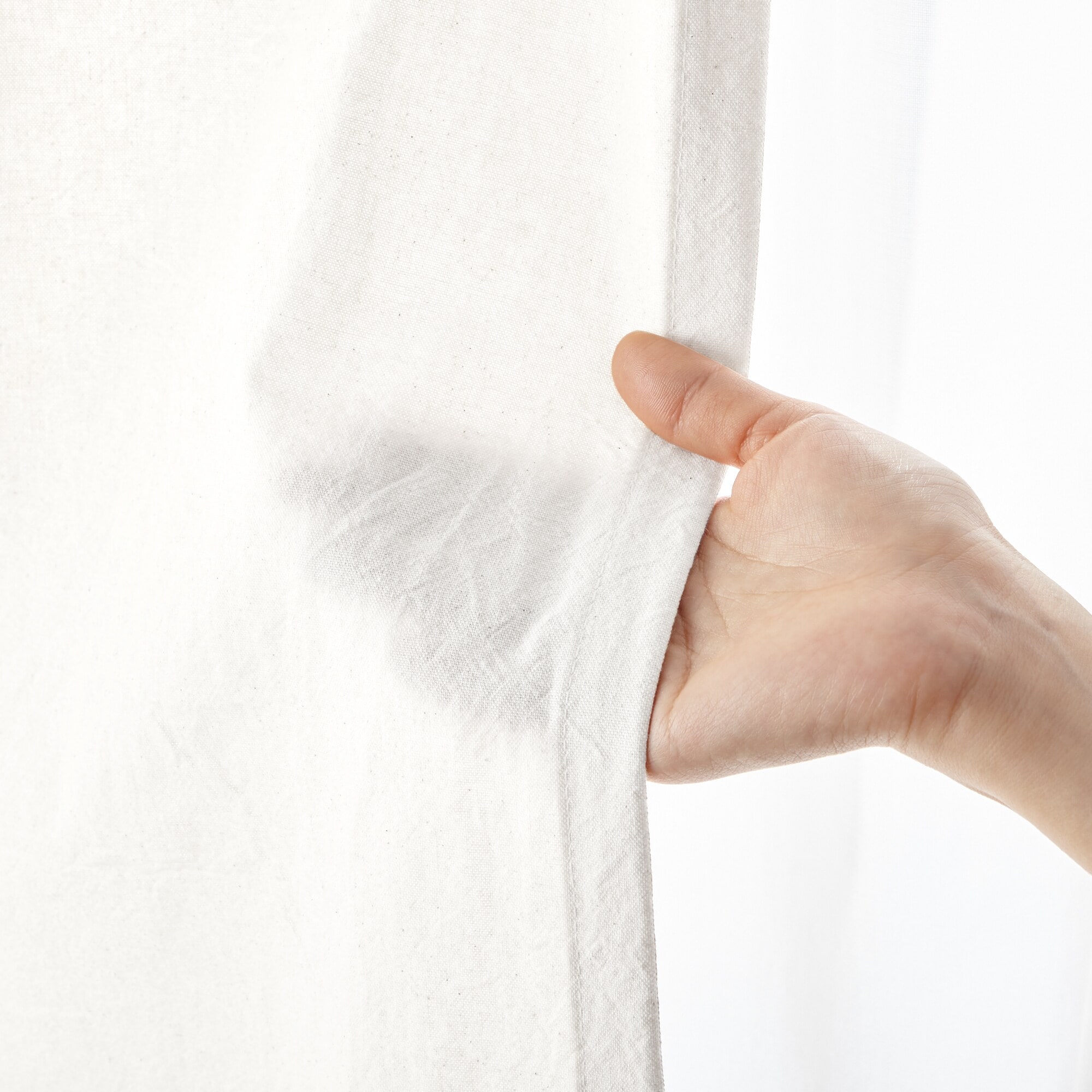 綿洗いざらし平織ノンプリーツカーテン