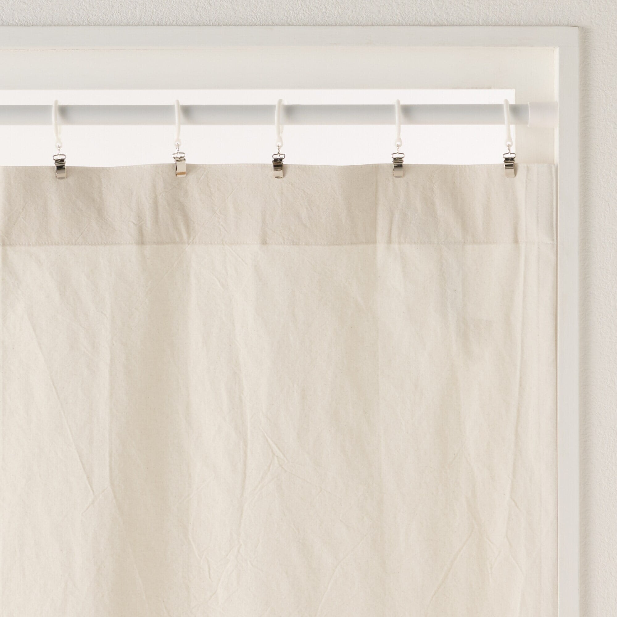 綿洗いざらし平織ノンプリーツカーテン