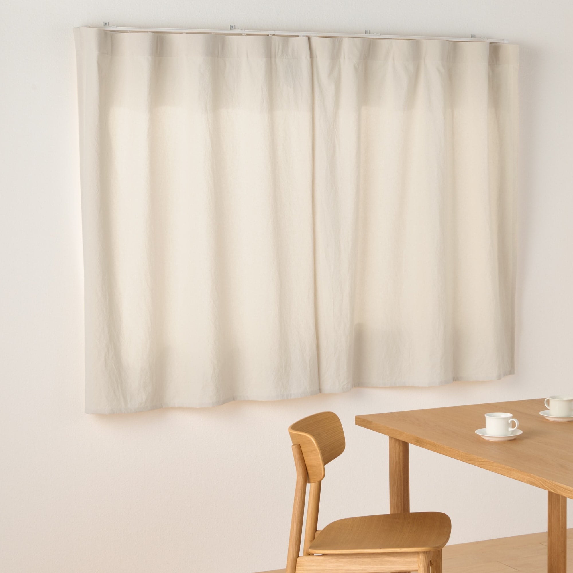 綿洗いざらし平織ノンプリーツカーテン | 無印良品