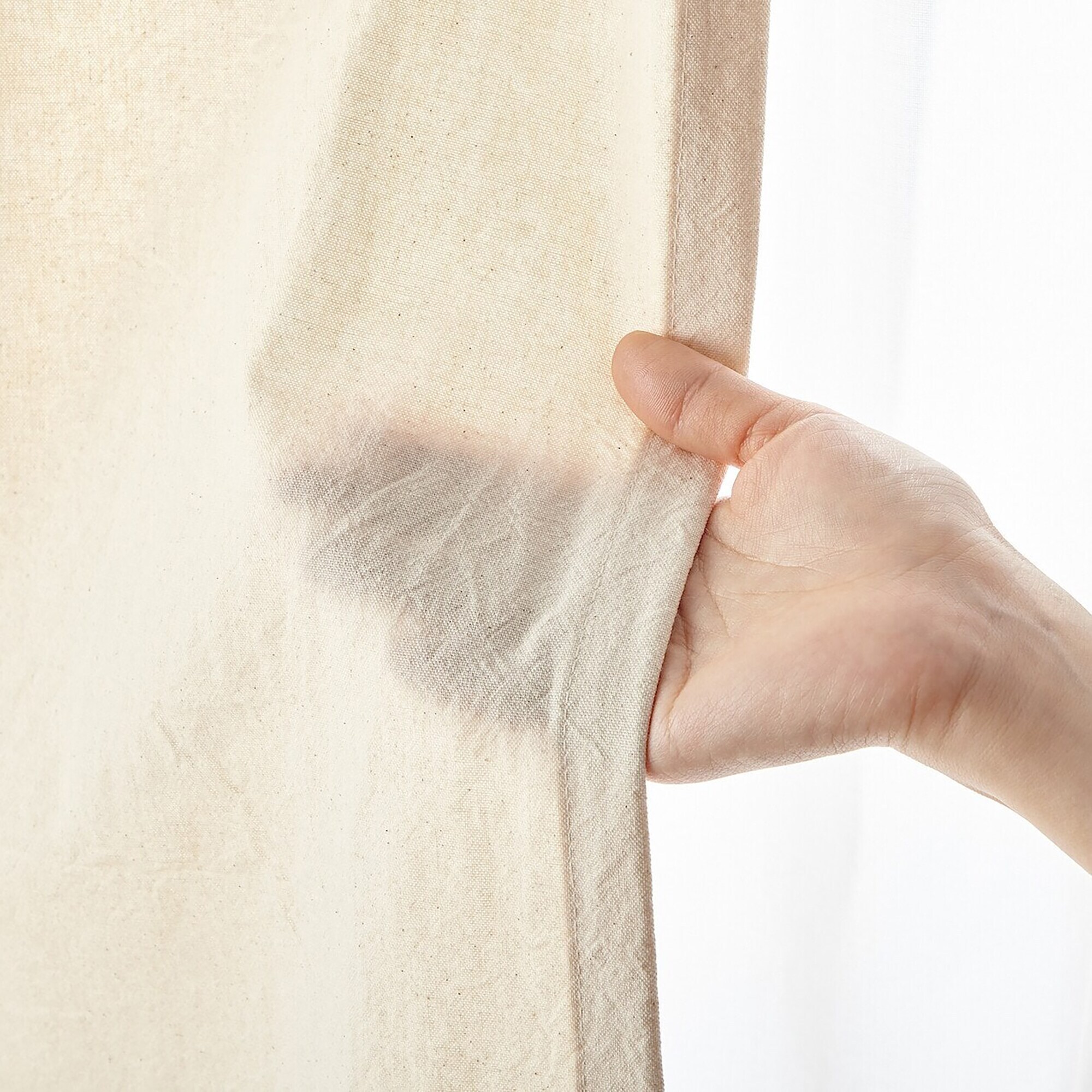 綿洗いざらし平織ノンプリーツカーテン