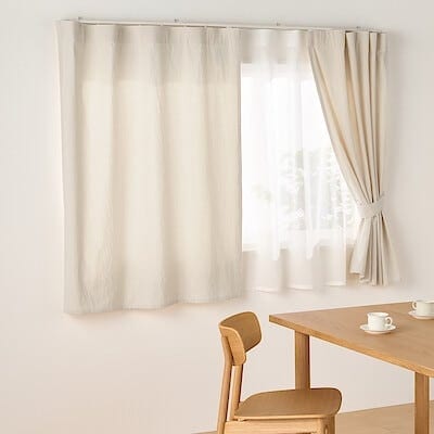 綿洗いざらし平織ノンプリーツカーテン