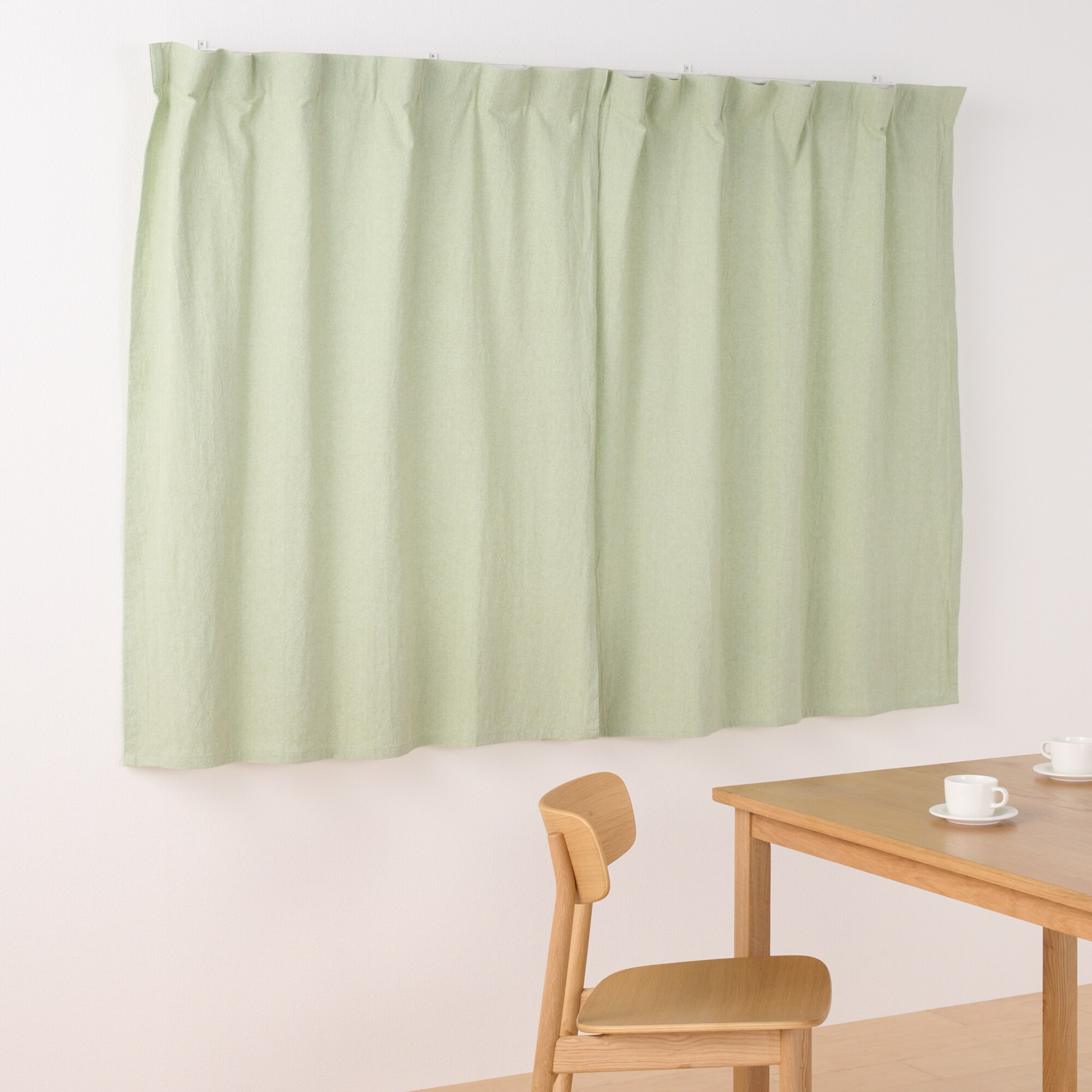 綿洗いざらし平織ノンプリーツカーテン