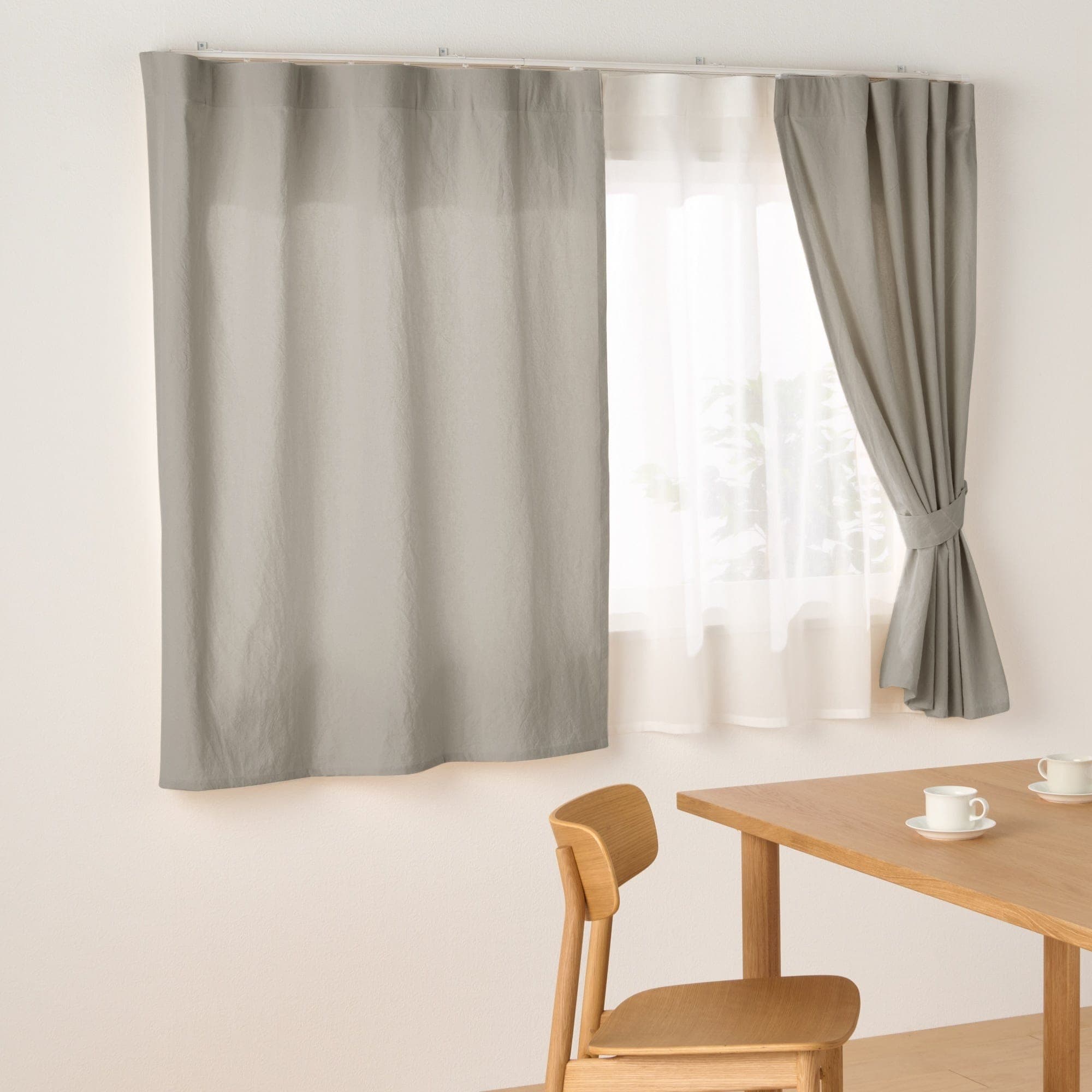 綿洗いざらし平織ノンプリーツカーテン | 無印良品