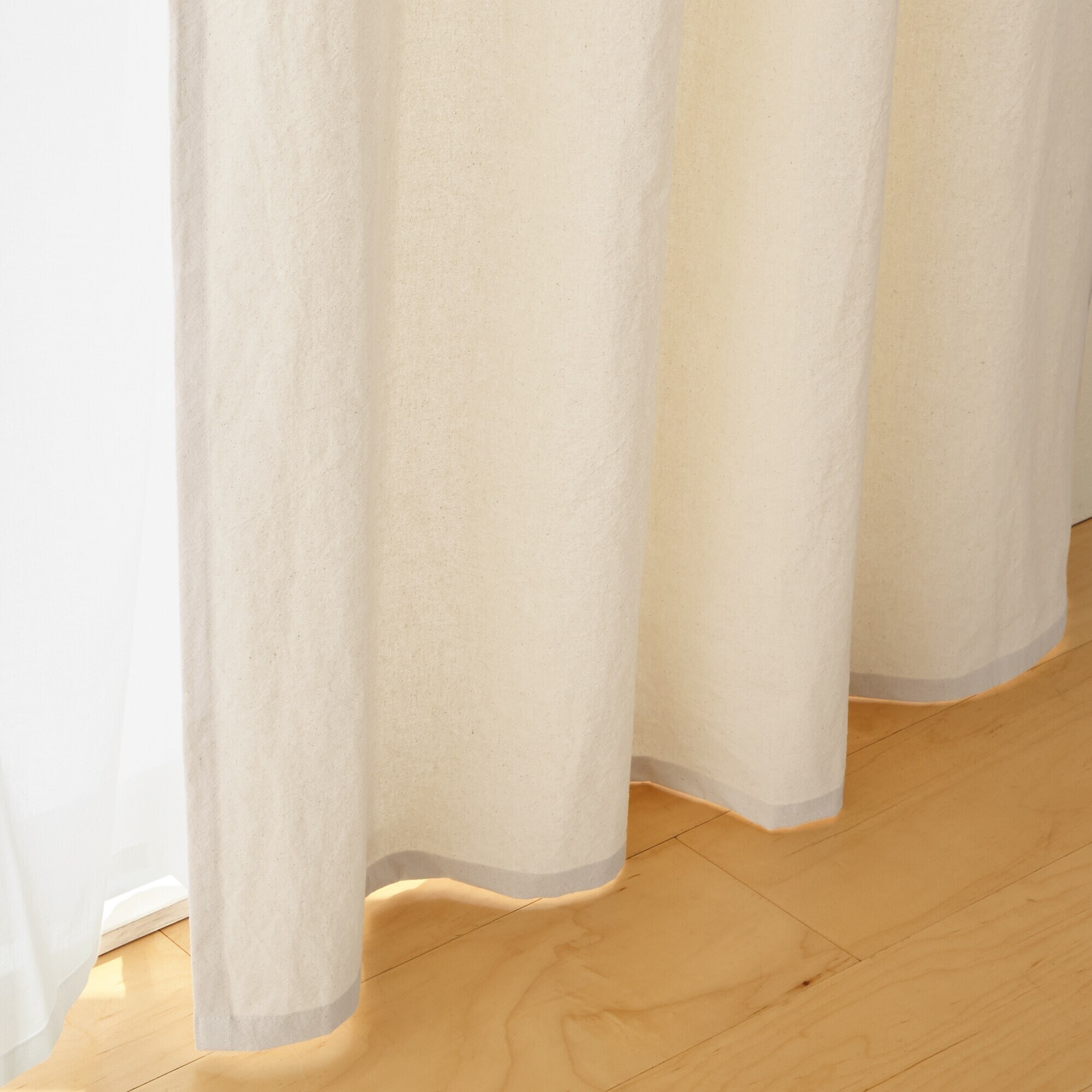 綿洗いざらし平織ノンプリーツカーテン