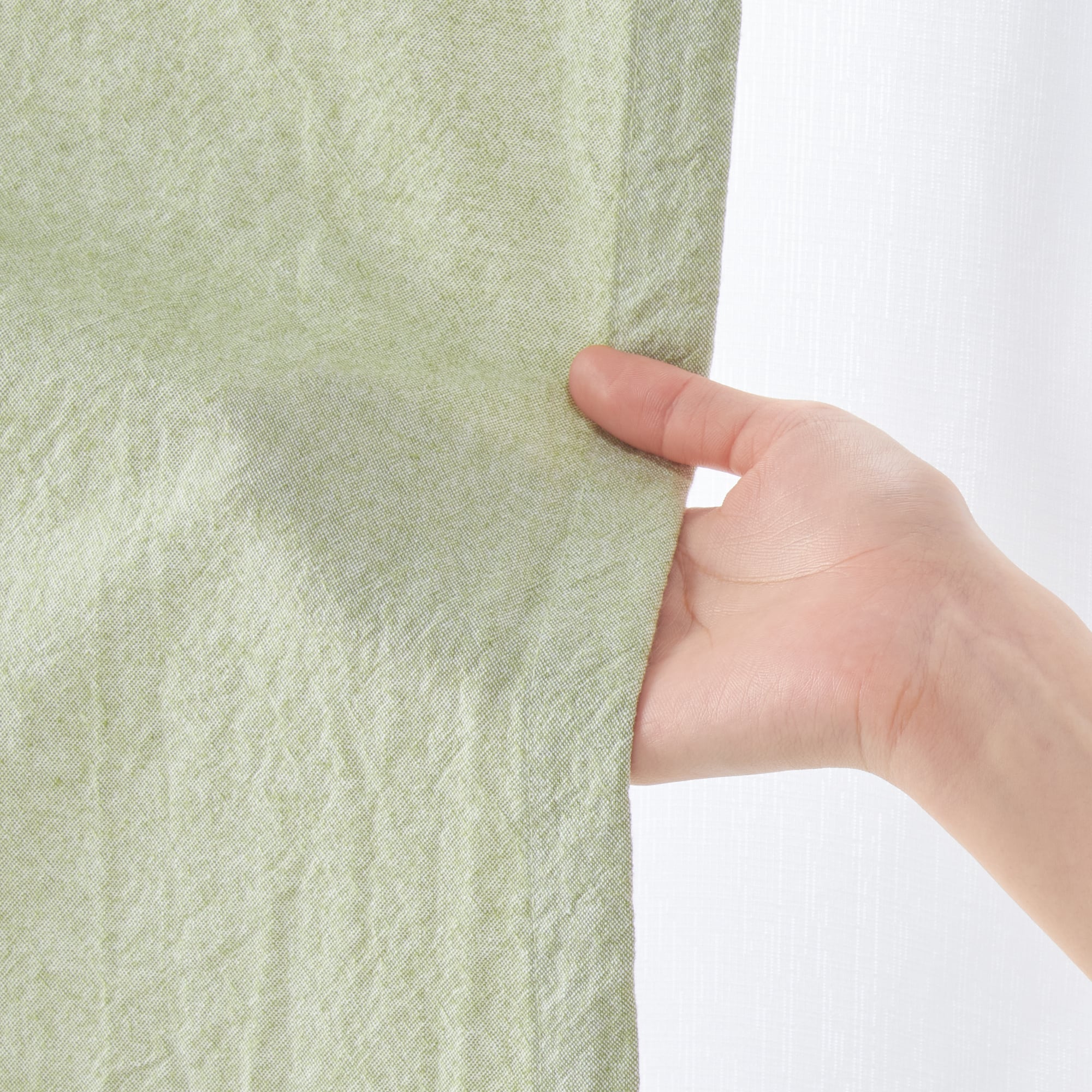 綿洗いざらし平織ノンプリーツカーテン