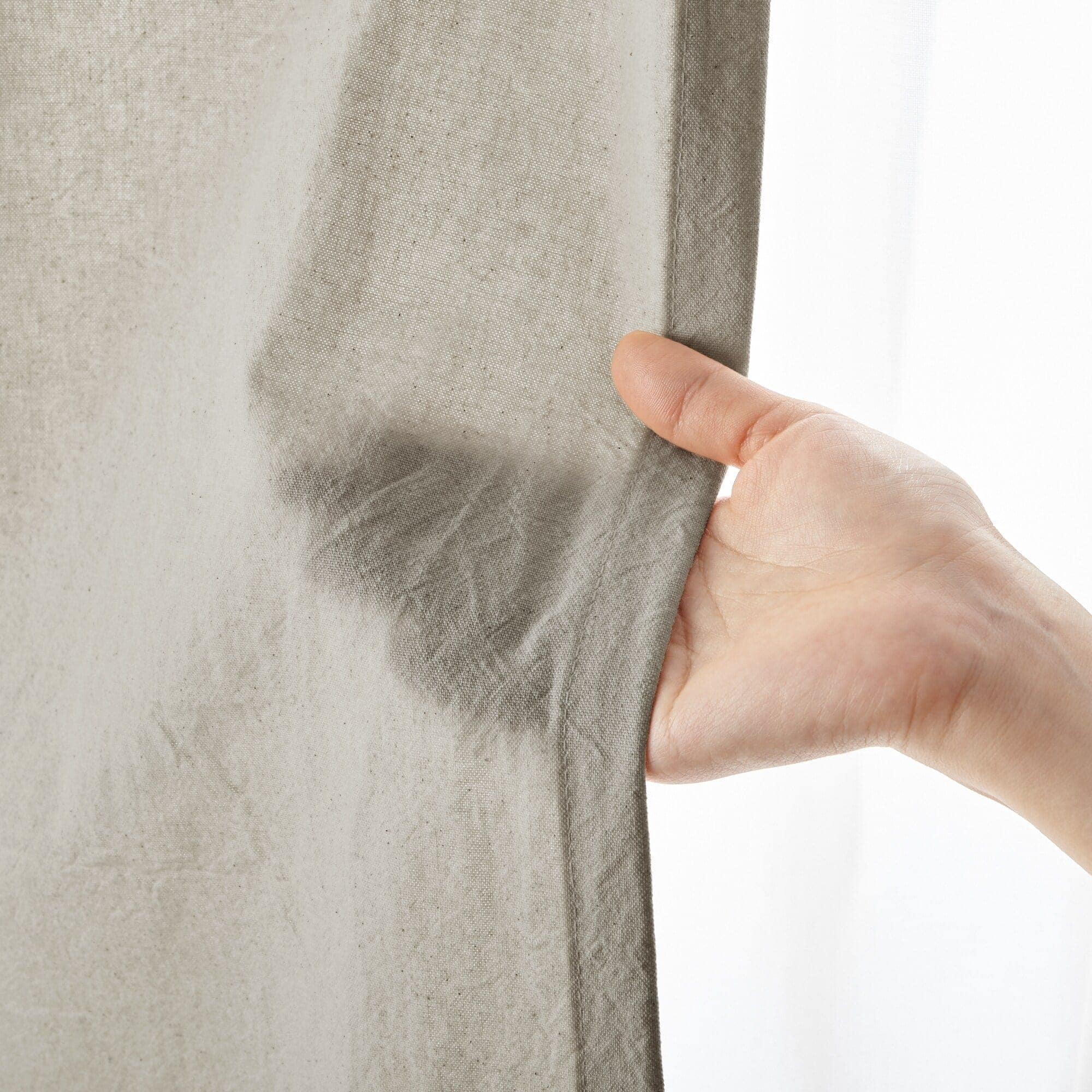 綿洗いざらし平織ノンプリーツカーテン