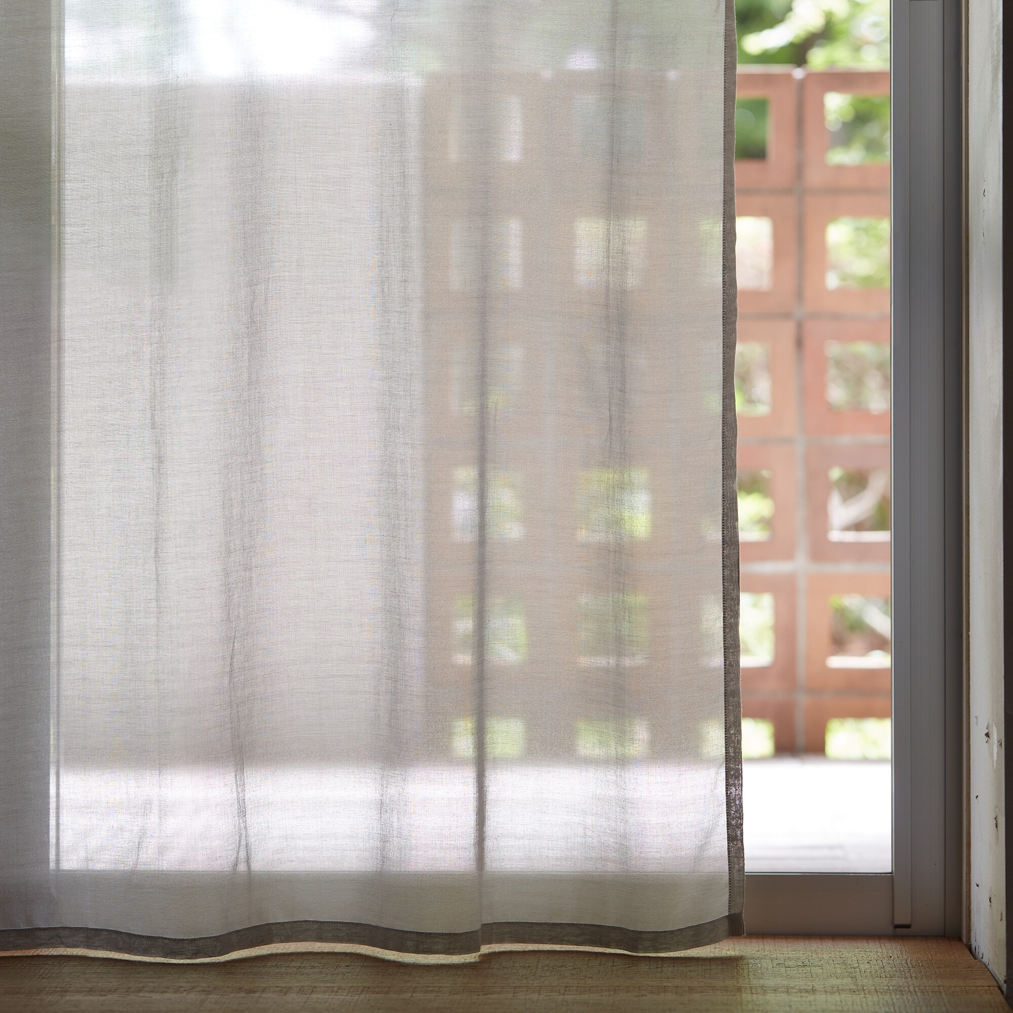 【無印良品】綿ボイル　ノンプリーツ　カーテン 綿ボイルノンプリーツレースカーテン | 無印良品