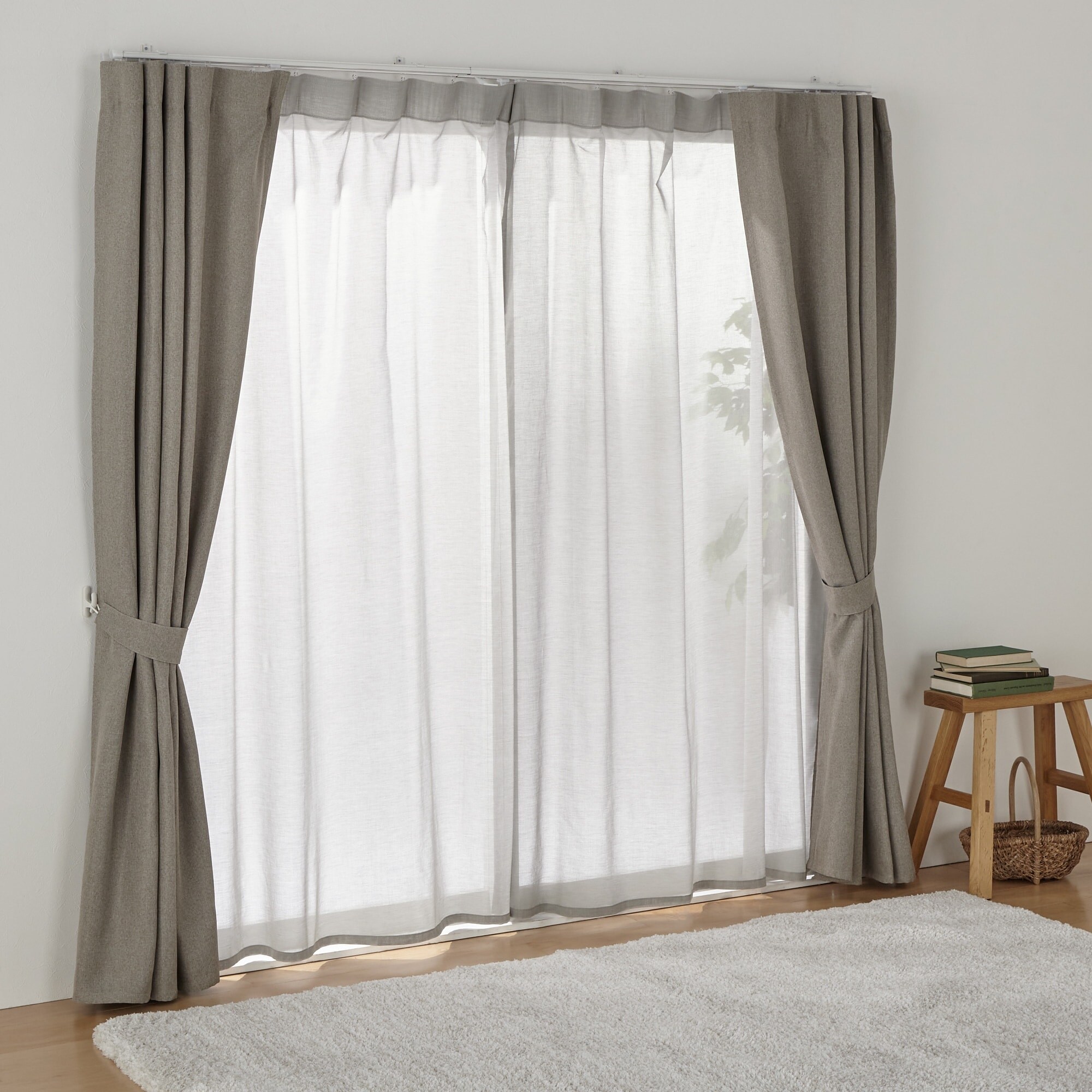 綿ボイルノンプリーツレースカーテン