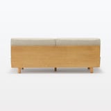 ゆったり座れるアームレスソファ　３シーター　ポリエステル平織　ベージュ