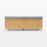 ゆったり座れるアームレスソファ　３シーター　ポリエステル平織　グレー