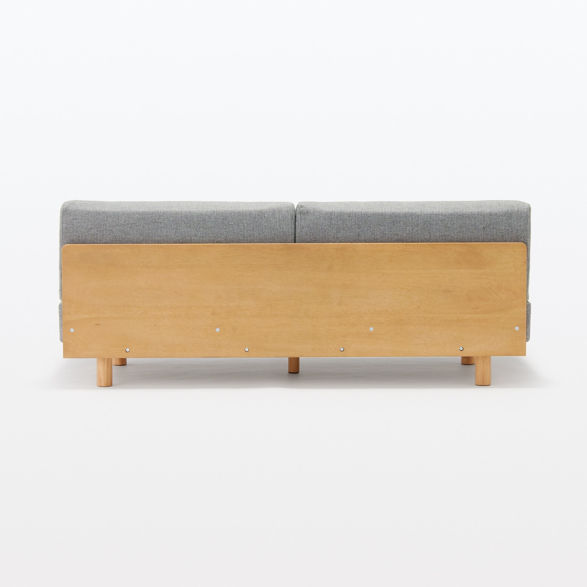 ゆったり座れるアームレスソファ　３シーター　ポリエステル平織　グレー