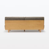 ゆったり座れるアームレスソファ　３シーター　ポリエステル平織　ブラウン