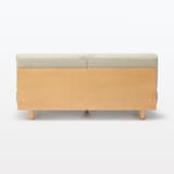 ゆったり座れるアームレスソファ　２シーター　ポリエステル平織　ベージュ