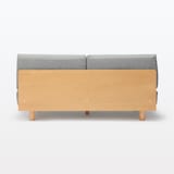 ゆったり座れるアームレスソファ　２シーター　ポリエステル平織　グレー