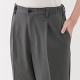 婦人　風を通す　ストレッチサッカーイージーテーパードパンツ