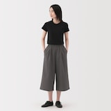 婦人　風を通す　ストレッチサッカーイージークロップドパンツ