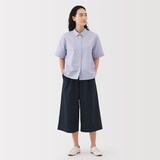 婦人　風を通す　ストレッチサッカーイージークロップドパンツ