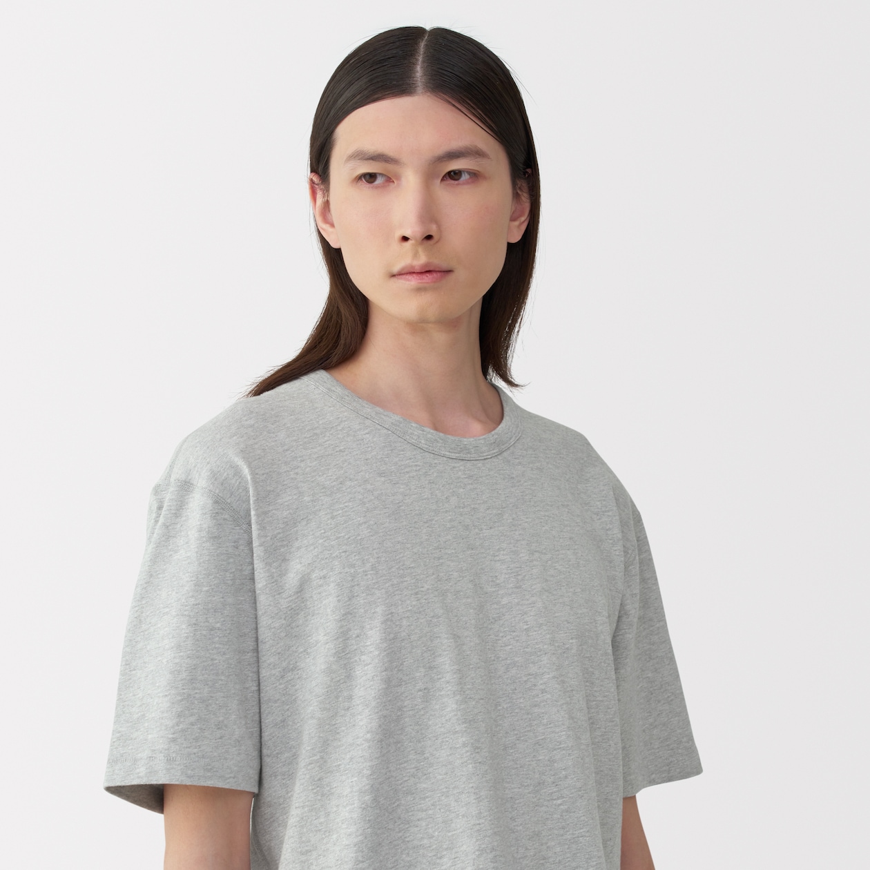 紳士　昔ながらの製法で編み立てた天竺クルーネック半袖Ｔシャツ